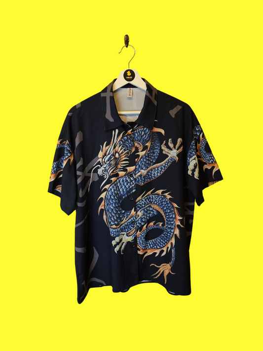 Y2K Dragon Print Shirt (L)